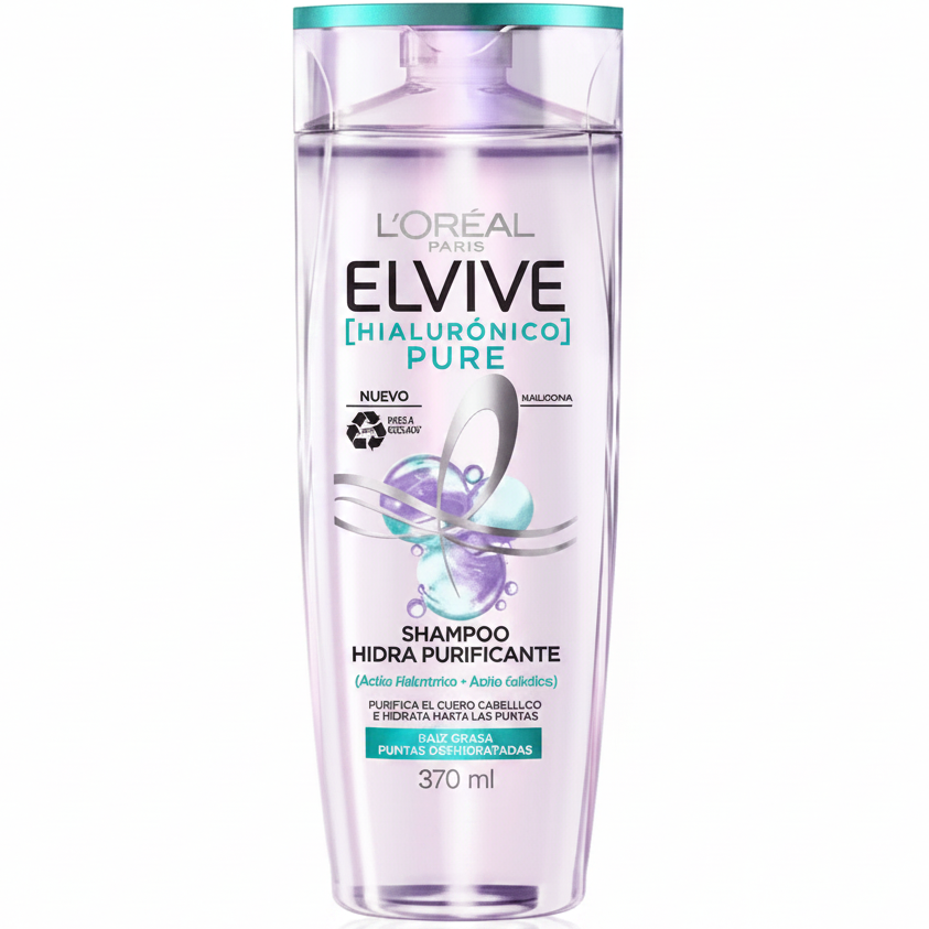LOREAL PARIS ELVIVE HIALURÓNICO PURE CHAMPÚ 370ML