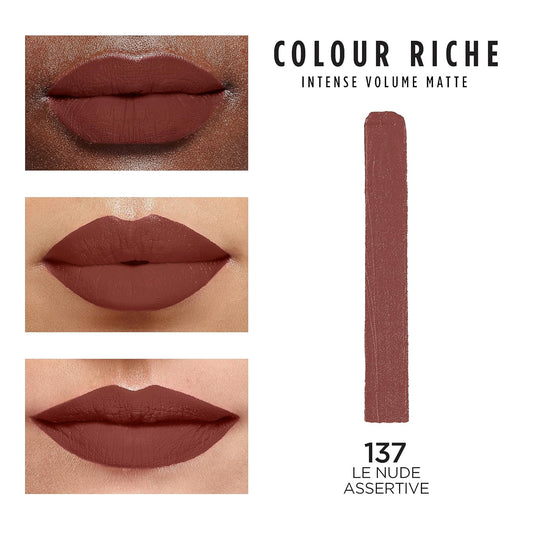 LOREAL PARIS COLOUR RICHE INTENSE VOLUME MATTE LIPSTICK 137 LE NUDE ASSERTIVE