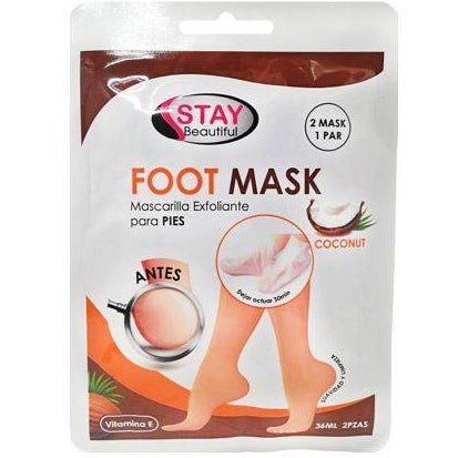 STAY BEAUTIFUL MASCARILLA EXFOLIANTE DE COCO PARA PIES 2PCS