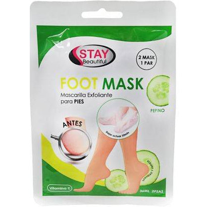 STAY BEAUTIFUL MASCARILLA EXFOLIANTE DE PEPINO PARA PIES 2PCS