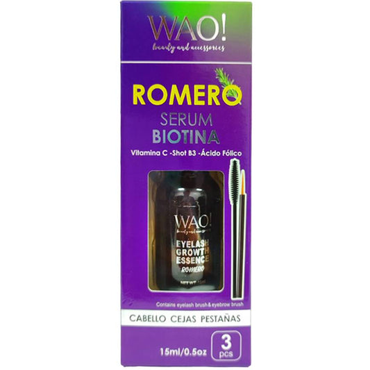 WAO! SÉRUM ROMERO & BIOTINA PARA CABELLO, CEJAS Y PESTAÑAS