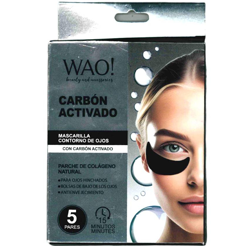 WAO! MASCARILLA CONTORNO DE OJOS CARBON ACTIVADO 5 PARES