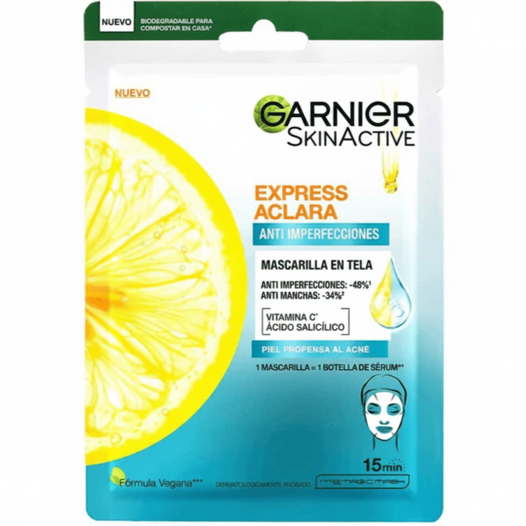 GARNIER SKIN ACTIVE EXPRESS ACLARA ANTI IMPERFECCIONES MASCARILLA 28G