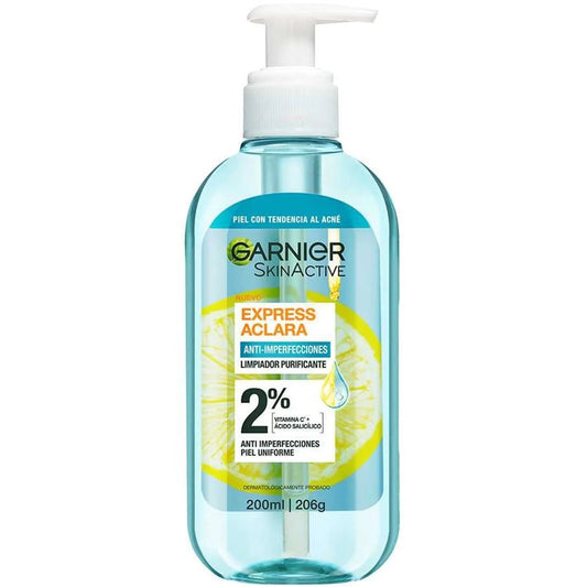 GARNIER SKIN ACTIVE EXPRESS ACLARA ANTI IMPERFECCIONES LIMPIADOR PURIFICANTE 200ML