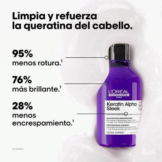 LOREAL PROFESSIONNEL KERATIN ALPHA SLEEK SHAMPOOING PROFESSIONNEL 300ML