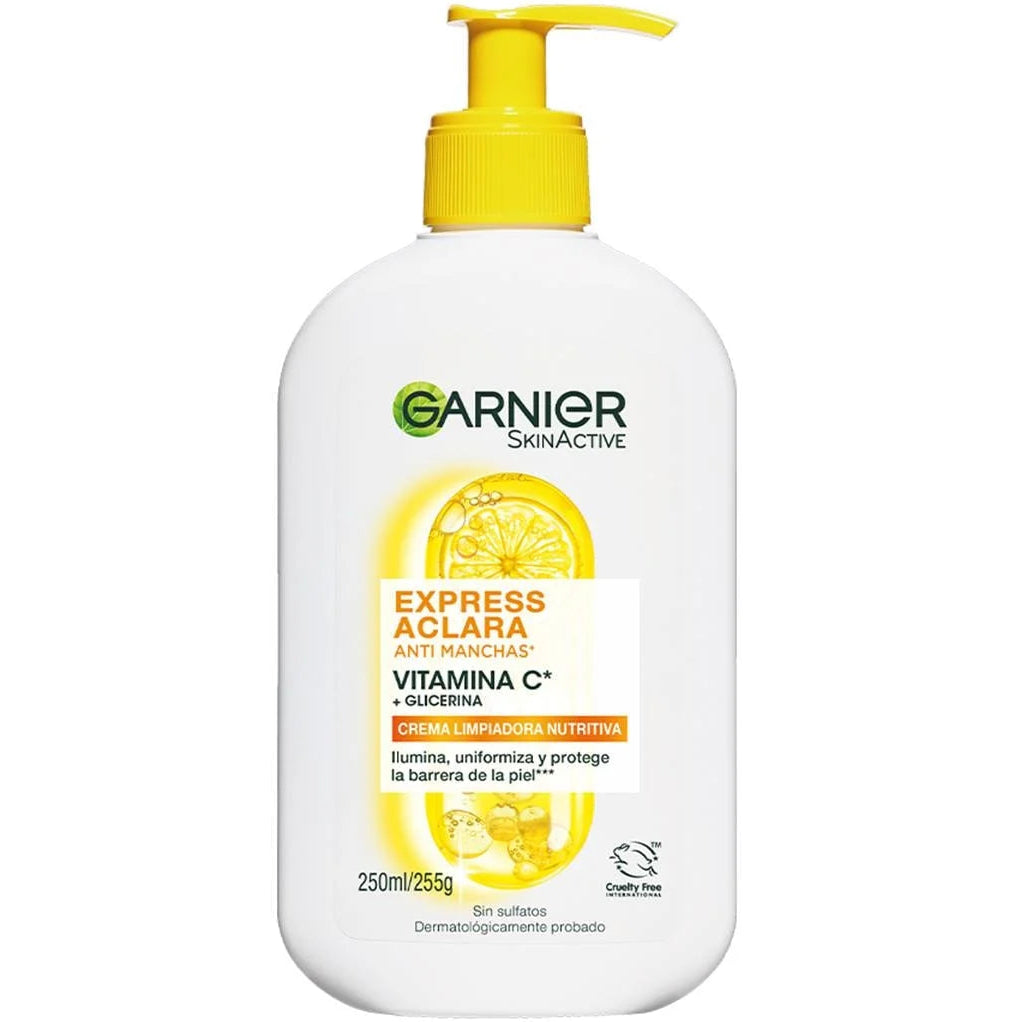 GARNIER SKIN ACTIVE EXPRESS ACLARA CREMA LIMPIADORA ANTI MANCHAS 250ML