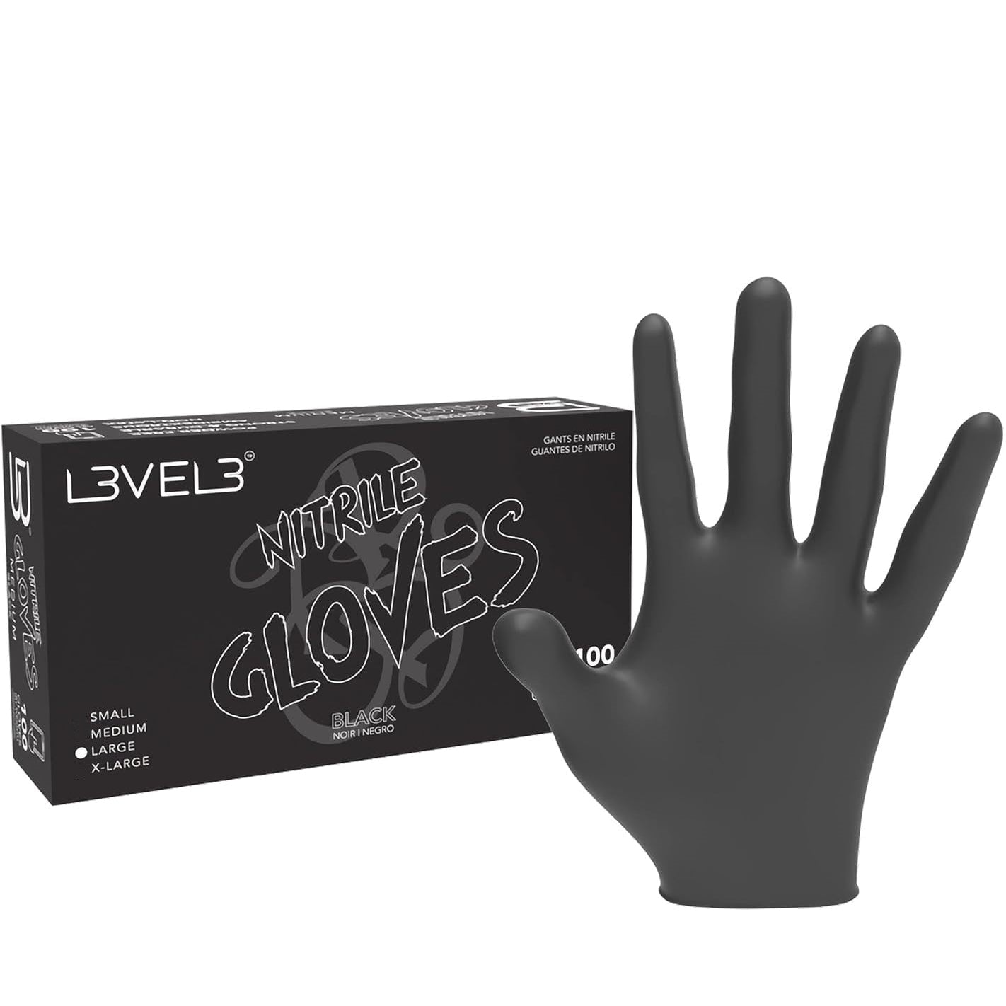 LEVEL3 NITRILE GLOVES BLACK L