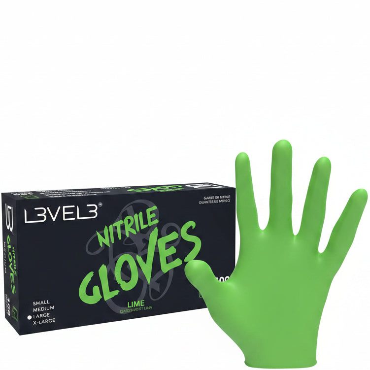 LEVEL3 NITRILE GLOVES LIME L