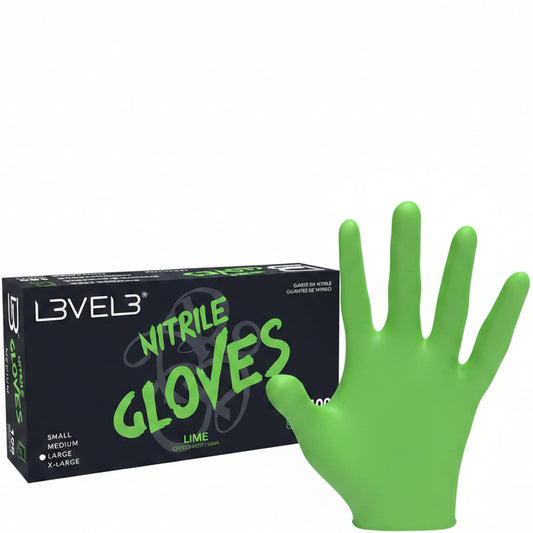 LEVEL3 NITRILE GLOVES LIME L