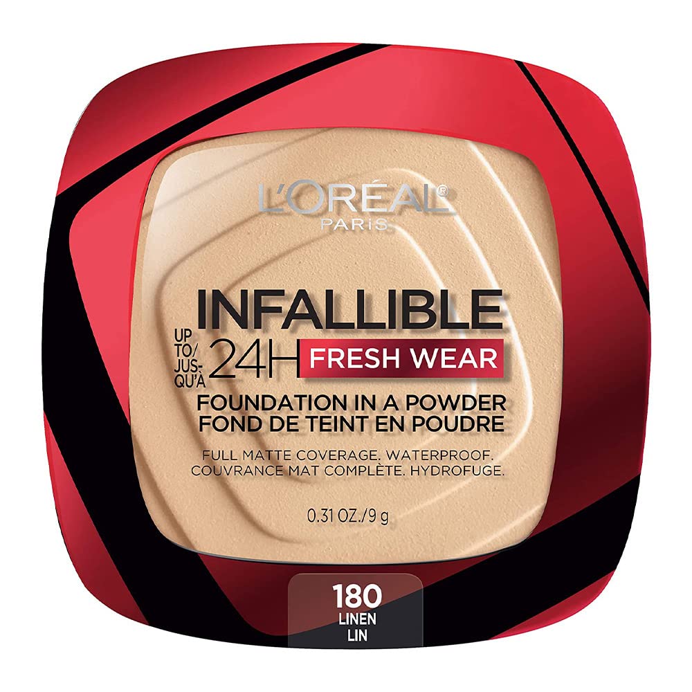 LOREAL PARIS INFALLIBLE 24H FRESH WEAR FOUNDATION IN POWDER 180 LINEN