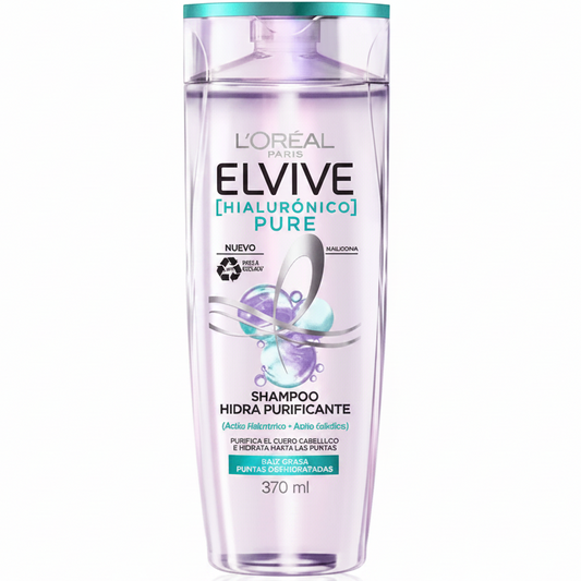 LOREAL PARIS ELVIVE HIALURÓNICO PURE CHAMPÚ 370ML