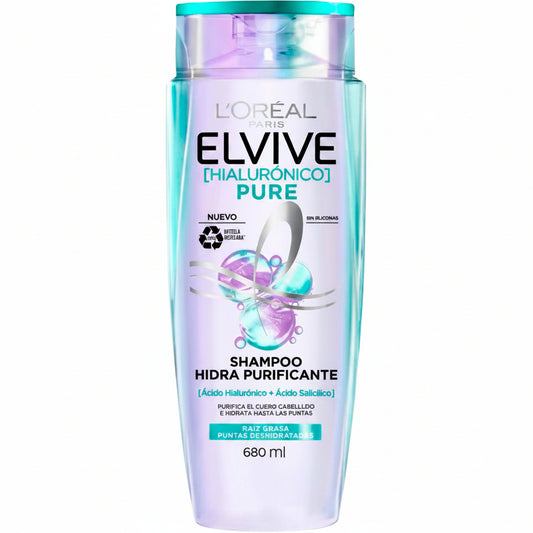 LOREAL PARIS ELVIVE HIALURÓNICO PURE CHAMPÚ 680ML