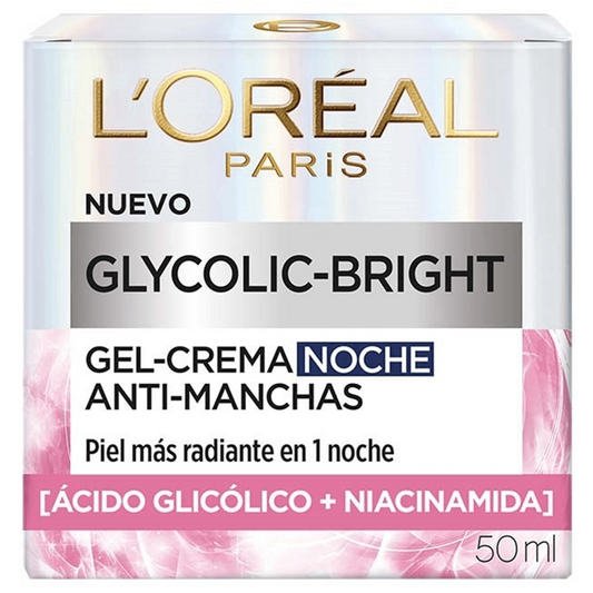 LOREAL PARIS GLYCOLIC-BRIGHT GEL-CREMA NOCHE ANTI-MANCHAS 50ML