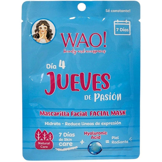 WAO! MASCARILLA FACIAL DÍA 4 JUEVES DE PASION CON ACIDO HIALURONICO