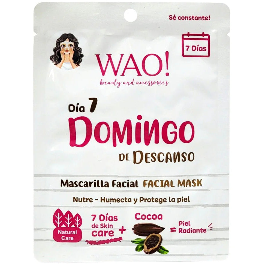 WAO! MASCARILLA FACIAL DÍA 7 DOMINGO DE DESCANSO DE COCO NUTRITIVA