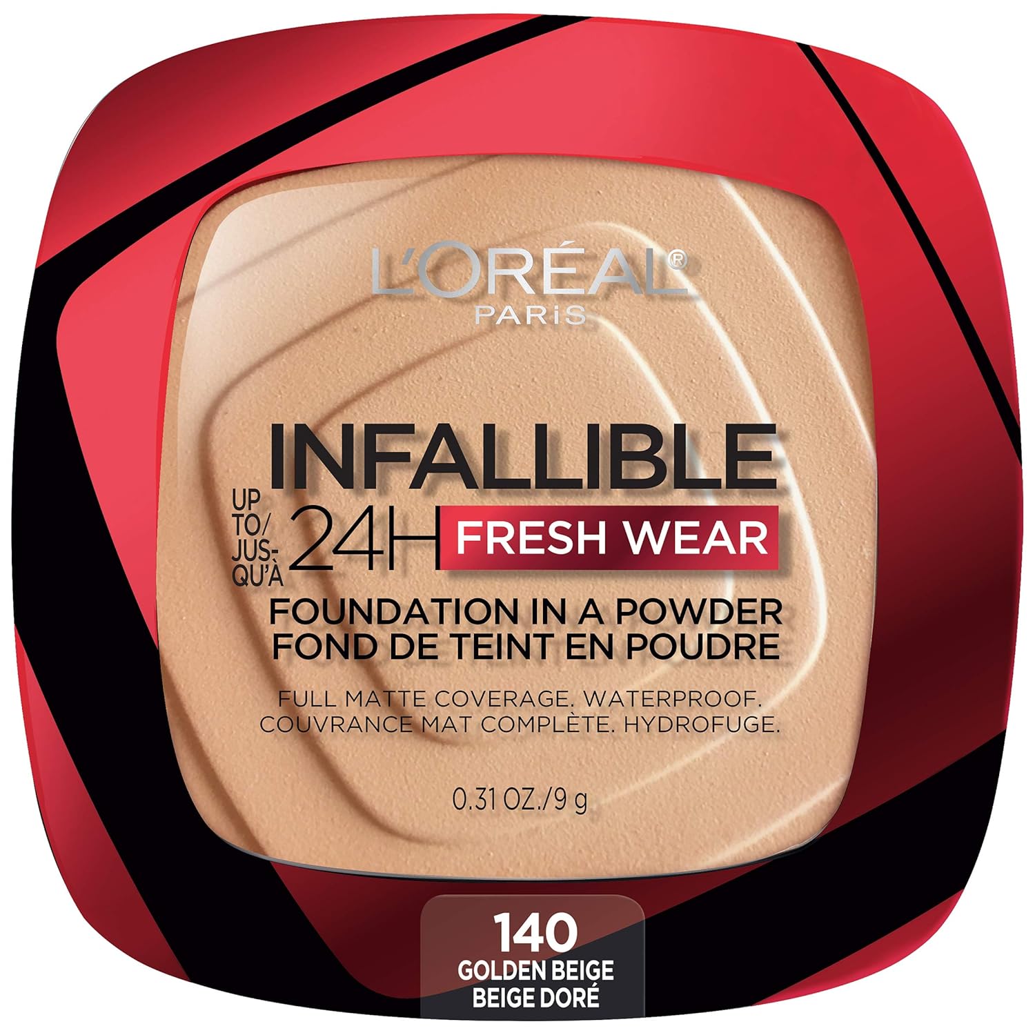 LOREAL PARIS INFALLIBLE 24H FRESH WEAR FOUNDATION IN POWDER 140 GOLDEN BEIGE