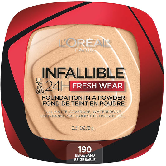 LOREAL PARIS INFALLIBLE 24H FRESH WEAR FOUNDATION IN POWDER 190 BEIGE SAND