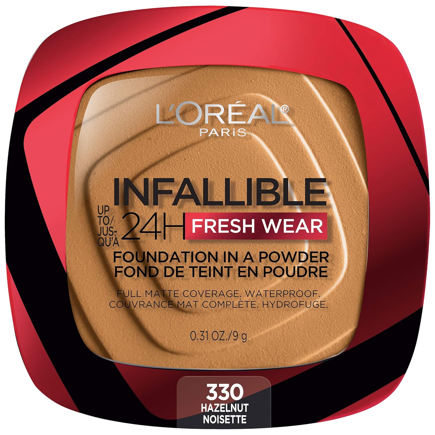 LOREAL PARIS INFALLIBLE 24H FRESH WEAR FOUNDATION IN POWDER 330 HAZELNUT