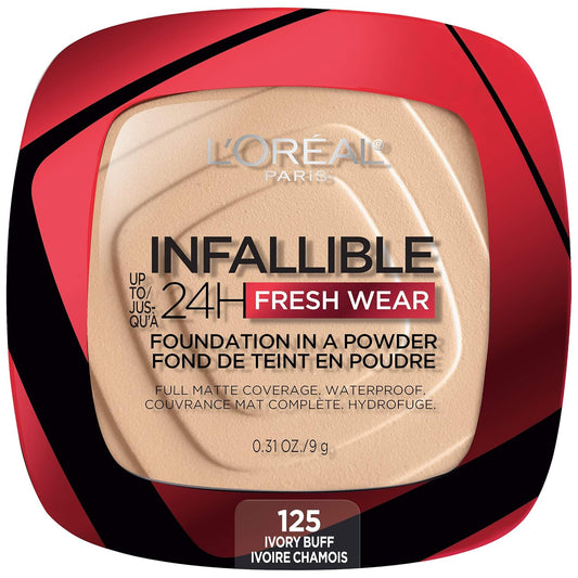 LOREAL PARIS INFALLIBLE 24H FRESH WEAR FOUNDATION IN POWDER 125 IVORY BUFF