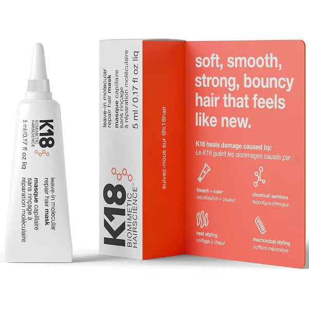 K18 LEAVE-IN MOLECULAR RAPAIR HAIR MASK 5ML