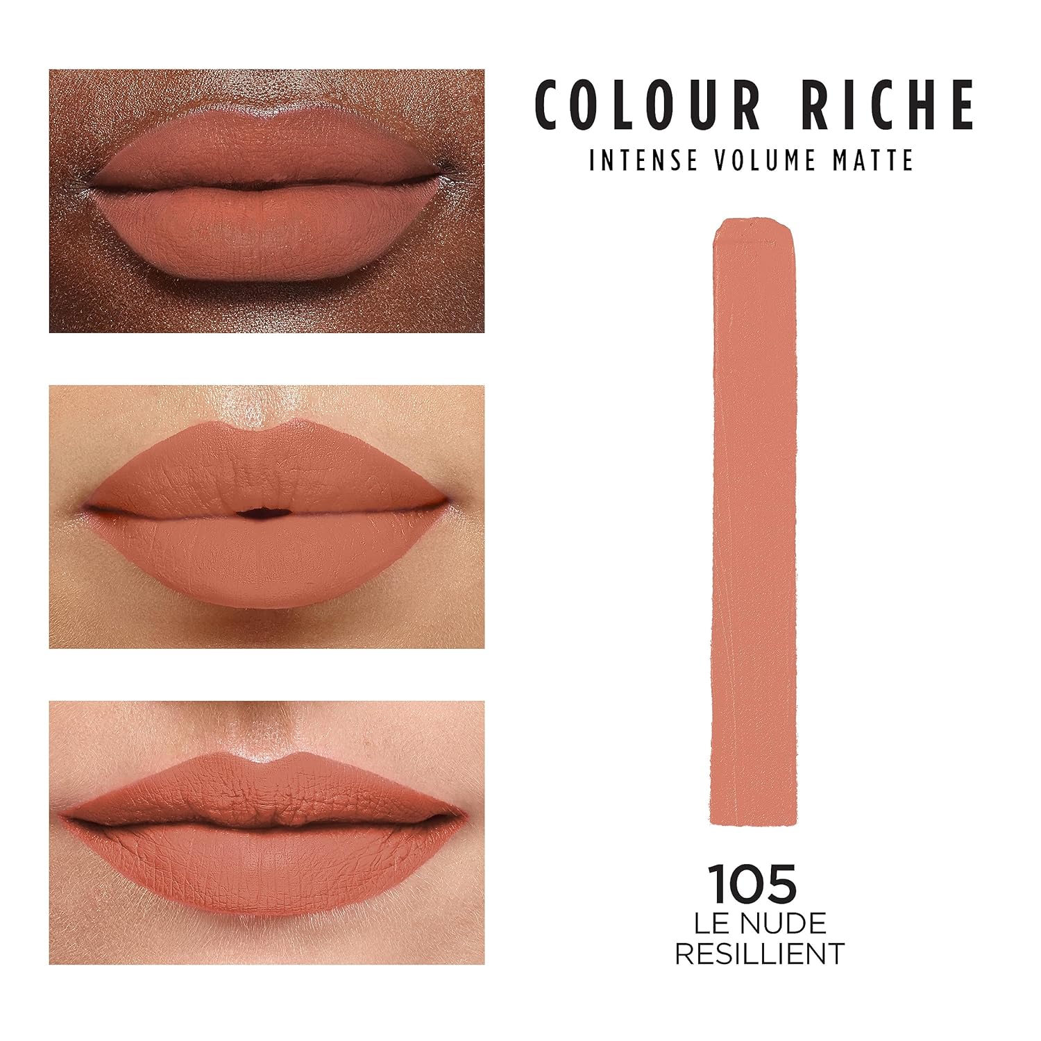 LOREAL PARIS COLOUR RICHE INTENSE VOLUME MATTE LIPSTICK 105 LE NUDE RESILLENT