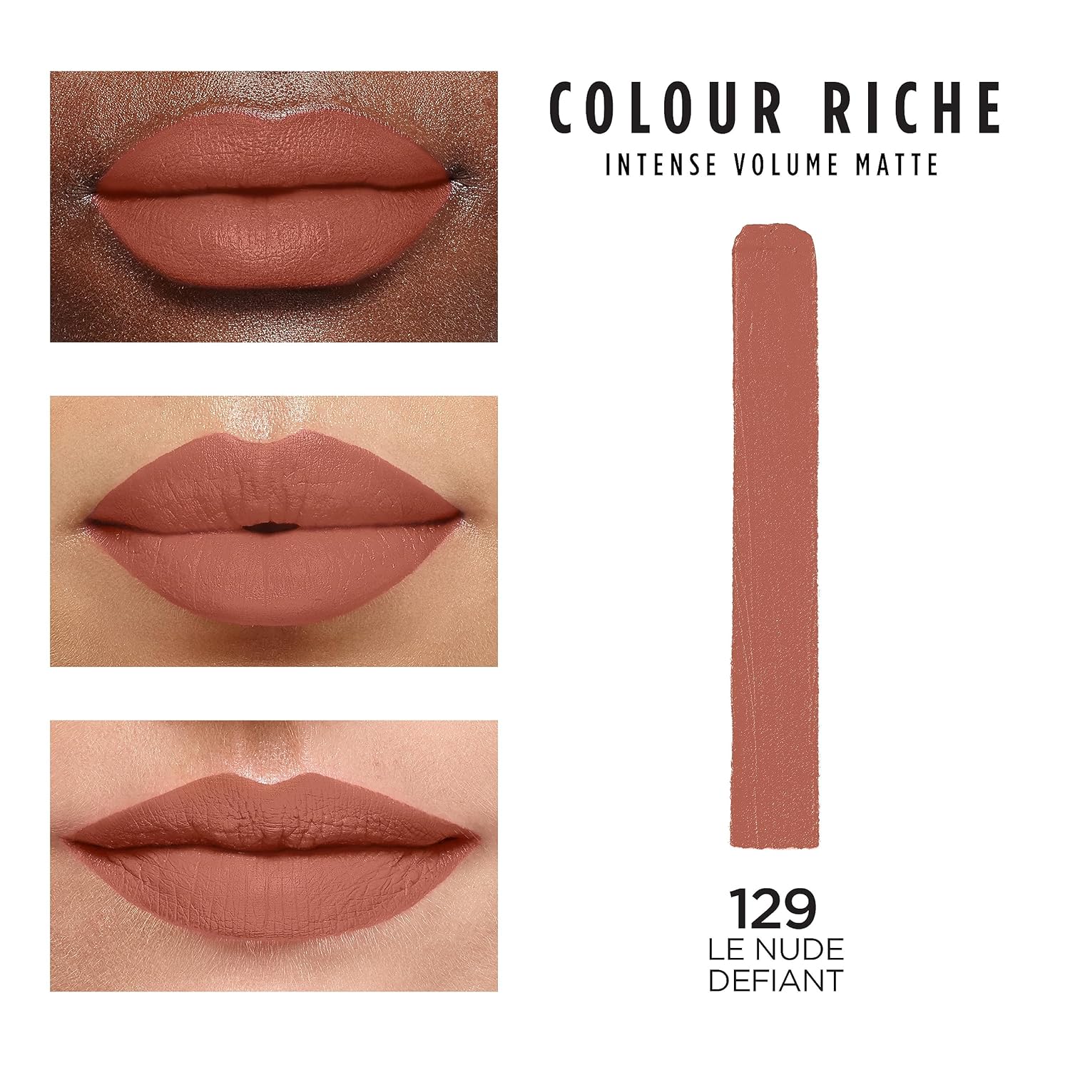 LOREAL PARIS COLOUR RICHE INTENSE VOLUME MATTE LIPSTICK 129 LE NUDE DEFIANT