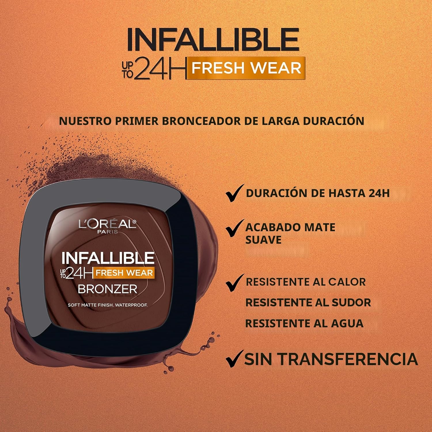 LOREAL PARIS INFALLIBLE 24H FRESH WEAR BRONZER 350 MEDIUM