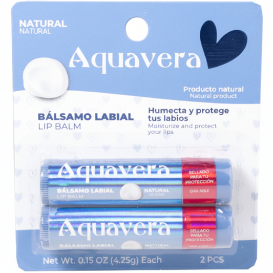AQUAVERA BÁLSAMO LABIAL NATURAL SET 2 PCS