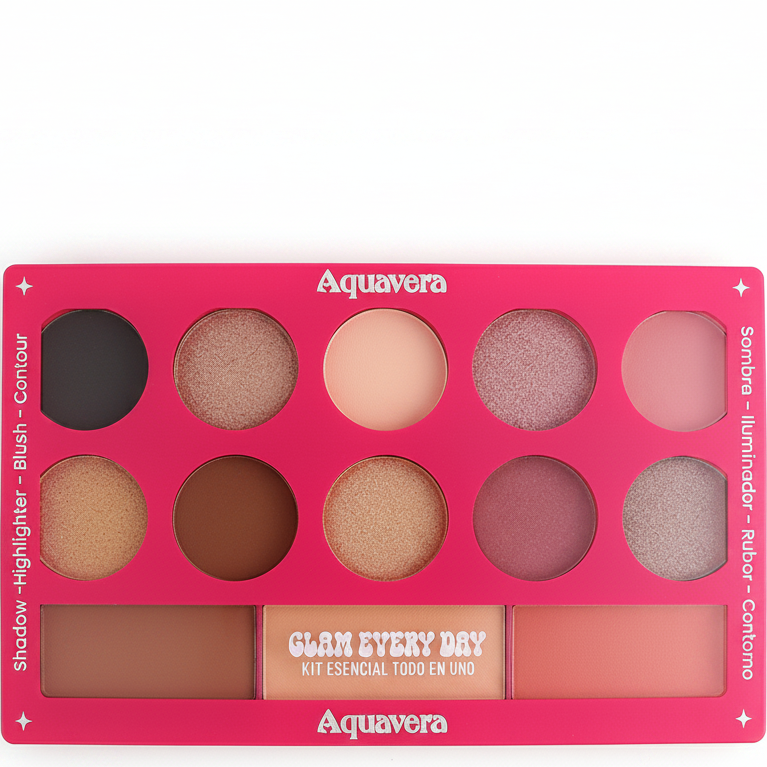 AQUAVERA KIT ESENCIAL PALETA DE SOMBRAS GLAM EVERYDAY 1