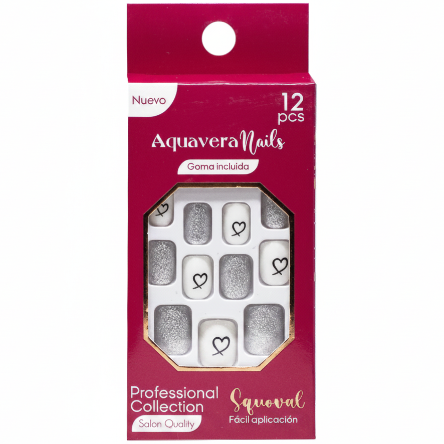 AQUAVERA NAILS SQUOVAL 12PCS GOMA INCLUIDA