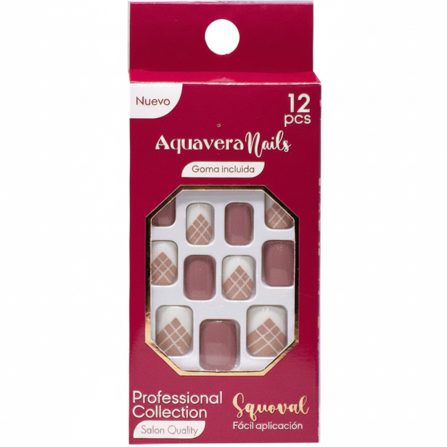 AQUAVERA NAILS SQUOVAL 12PCS GOMA INCLUIDA