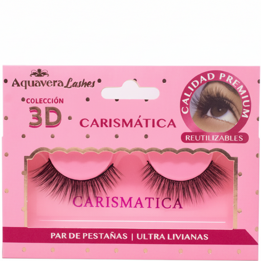 AQUAVERA PAR DE PESTAÑAS 3D CARISMÁTICA