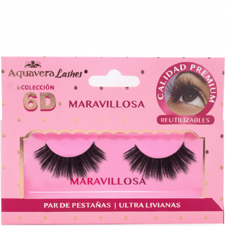 AQUAVERA PAR DE PESTAÑA 6D MARAVILLOSA