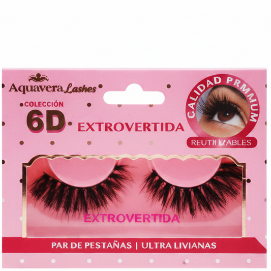 AQUAVERA PAR DE PESTAÑAS 6D EXTROVERTIDA