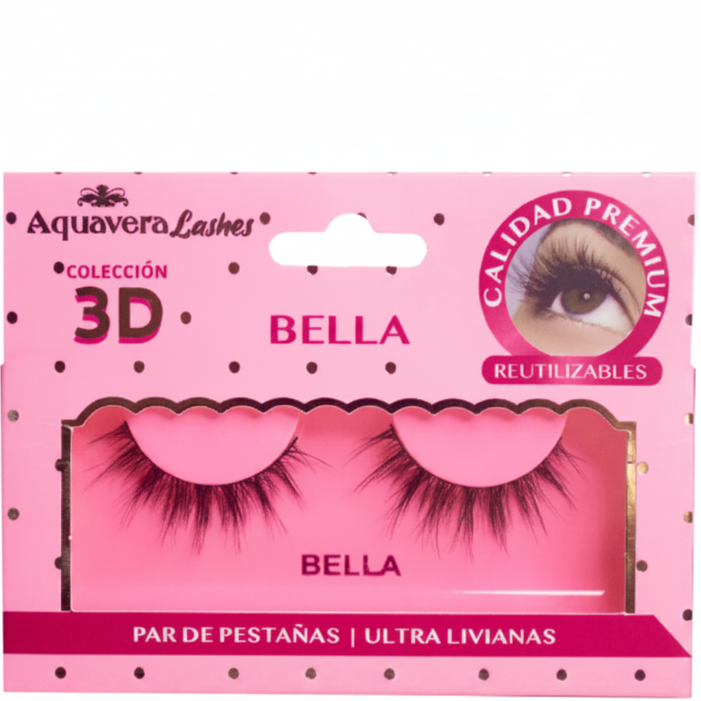 AQUAVERA PAR DE PESTAÑAS 3D BELLA