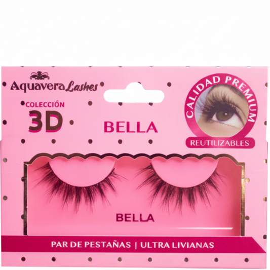 AQUAVERA PAR DE PESTAÑAS 3D BELLA