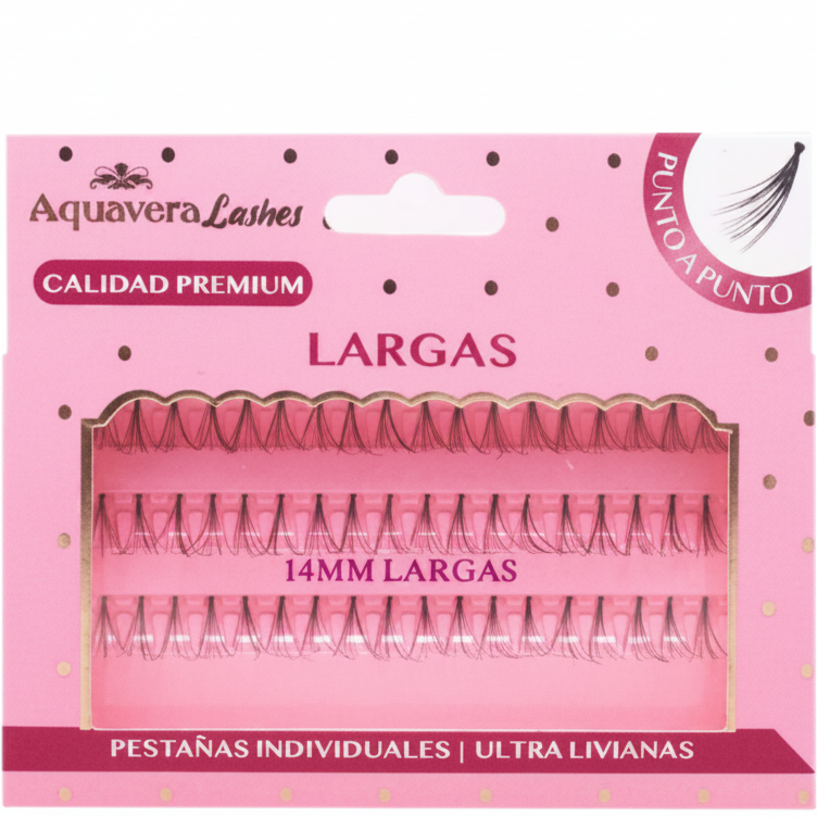 AQUAVERA PESTAÑAS PUNTO POR PUNTO NUDOS LARGAS