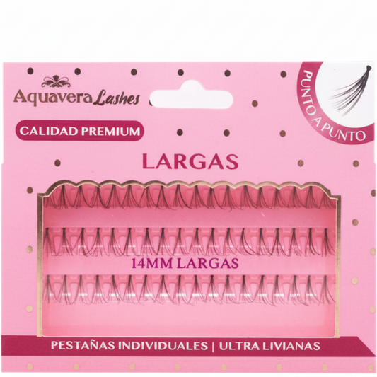 AQUAVERA PESTAÑAS PUNTO POR PUNTO NUDOS LARGAS