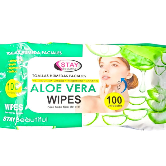 STAY BEAUTIFUL TOALLITAS HUMEDAS ALOE VERA 100UND