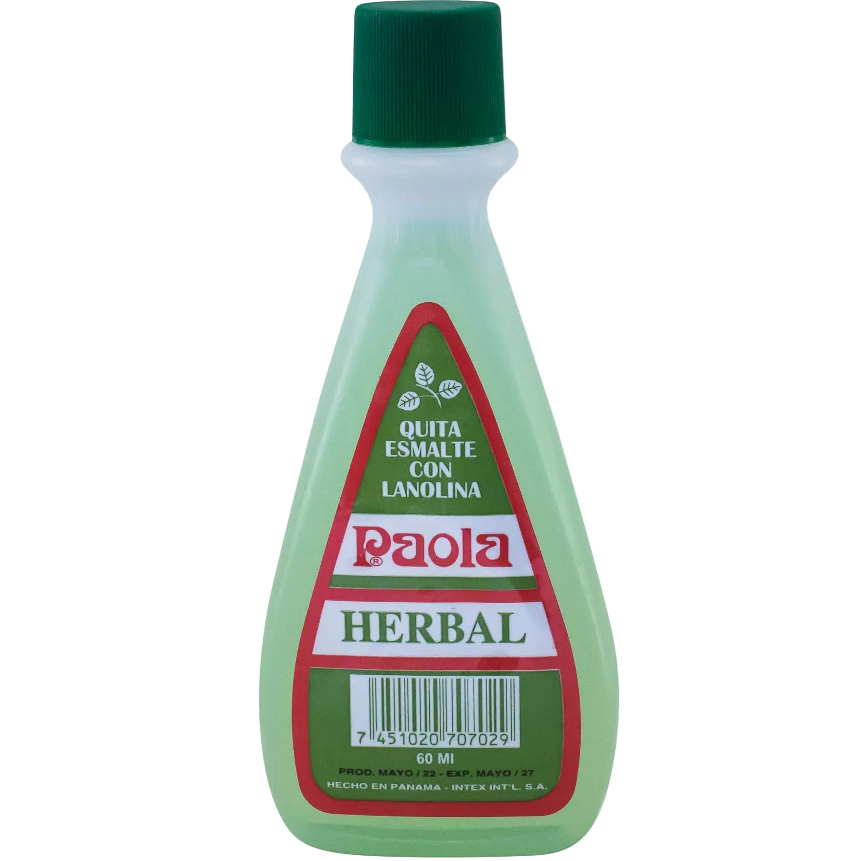PAOLA HERBAL QUITA ESMALTE CON LANOLINA 60ML