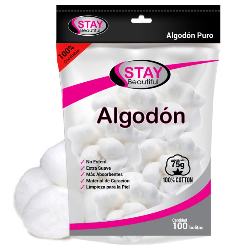 STAY BEAUTIFUL ALGODÓN 100G EMPAQUE 100PCS