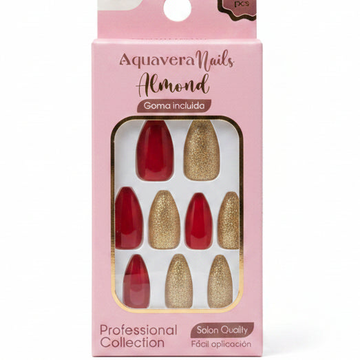 AQUAVERA NAILS ALMOND 24PCS GOMA INCLUIDA